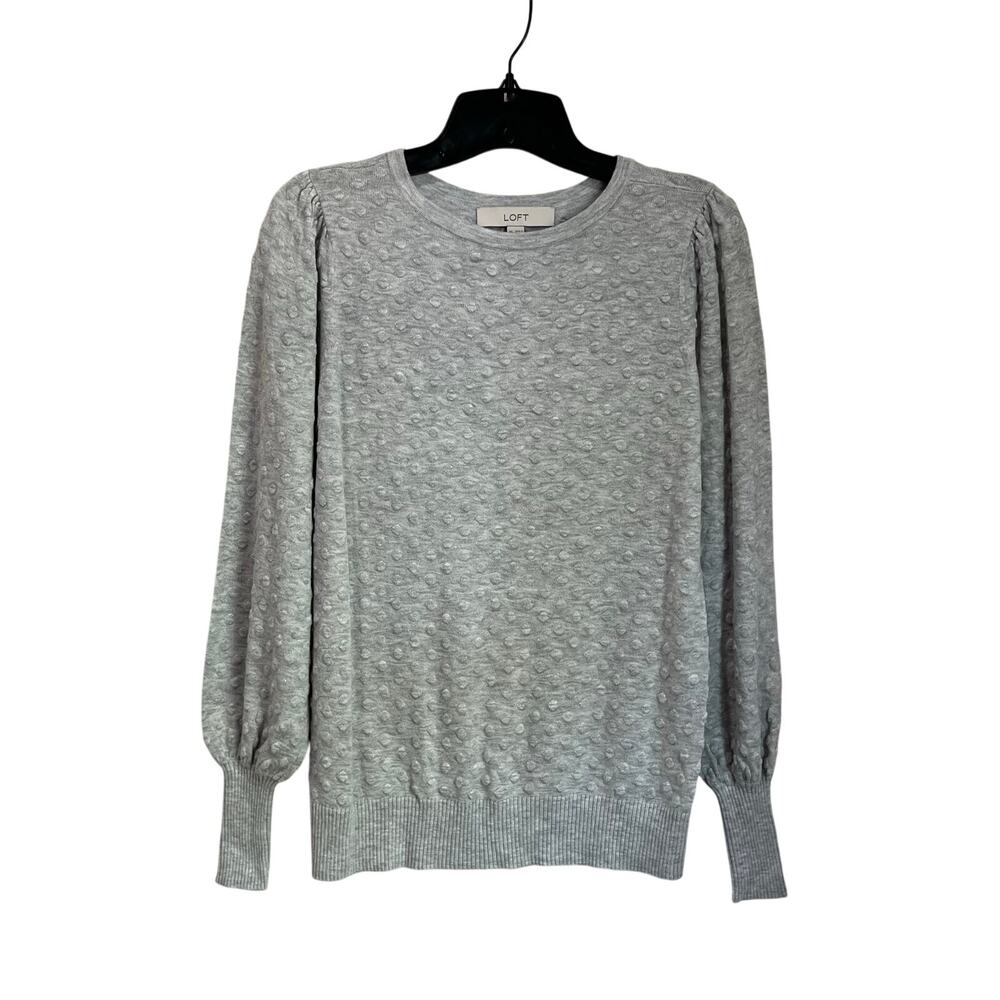 Loft Long Sleeve Gray Soft Bobble Sweater Size XS